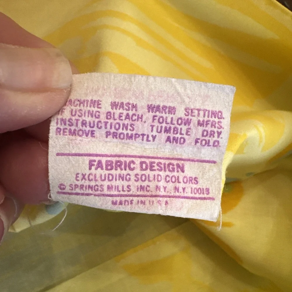 Vintage 60s STANDARD Size Pillowcases Butterflies Yellow Set 2 Spring Mills